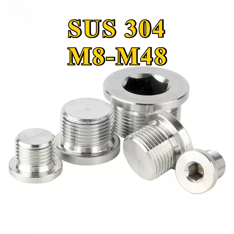 304 สแตนเลสซ็อกเก็ตหกเหลี่ยมพร้อมปลั๊กซีลแหวน ED หน้าแปลนปลั๊กน้ํามันปลั๊กคอปลั๊กลวดปลั๊กสกรูหัว Stu