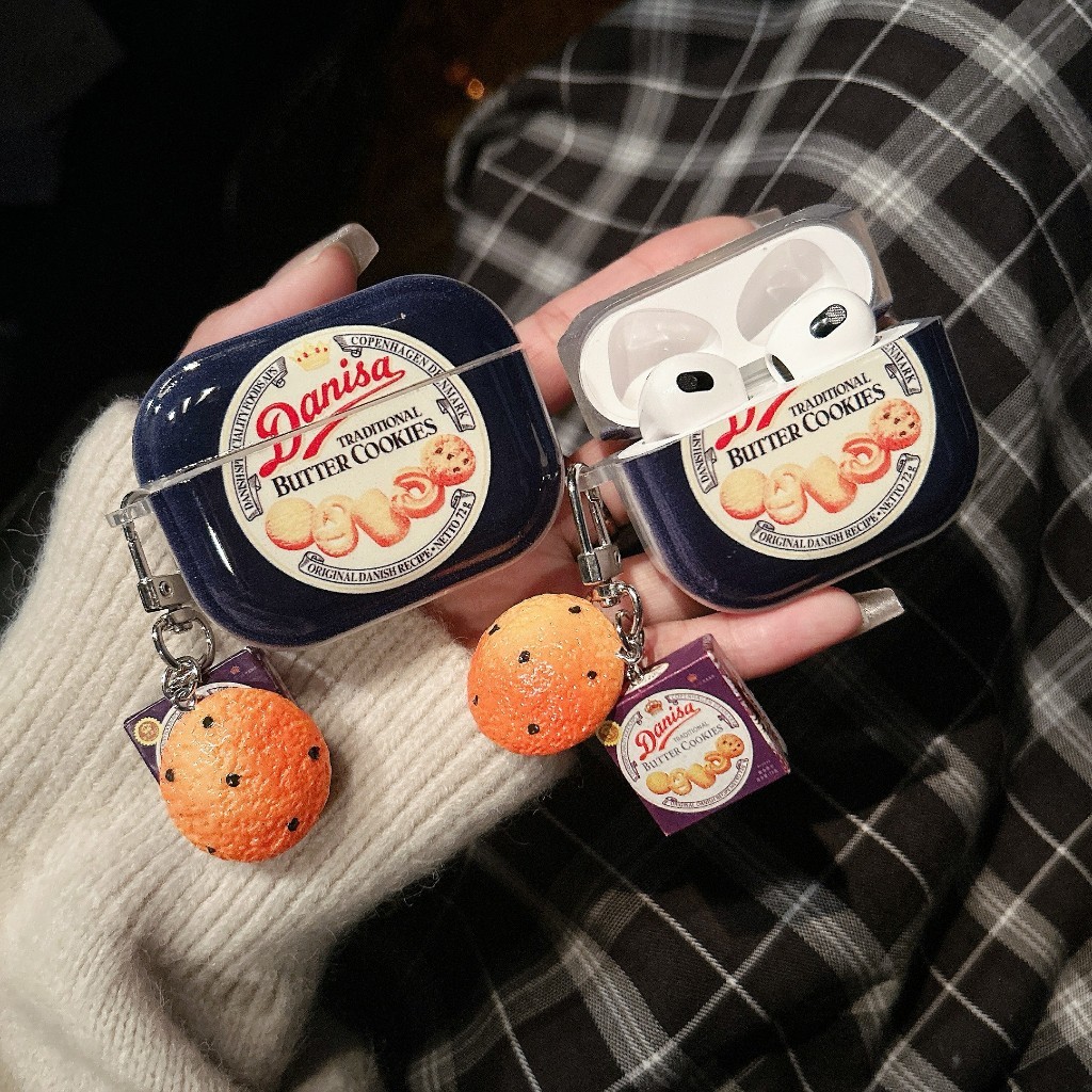 เคสหูฟัง Airpods4 คุกกี้น้ำเงิน เคสใสการ์ตูนนูน Airpods เคสหูฟังบลูทูธ เคสหูฟังไร้สาย 1 pro pro2 gen