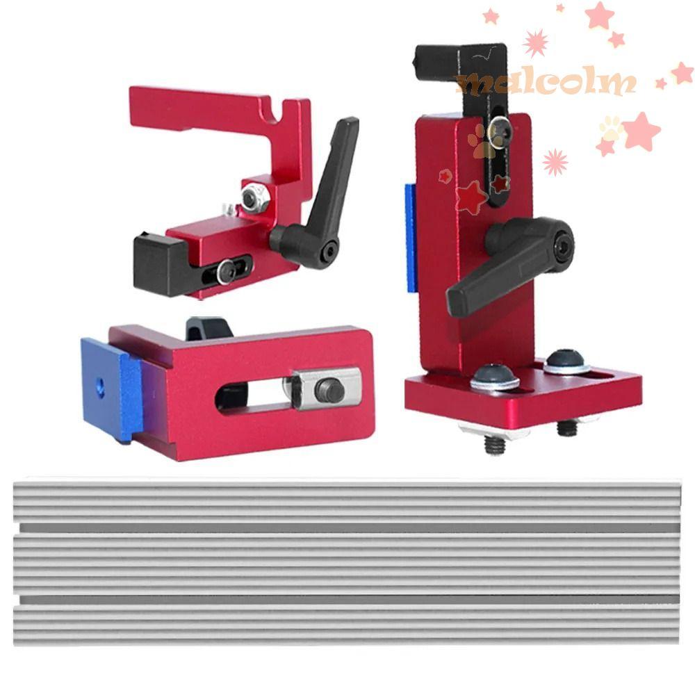 MALCOLM รั้วโปรไฟล์อลูมิเนียม, รางตุ้มปี่แบบปรับได้อลูมิเนียม, ราง T-track มืออาชีพ 30-50 ซม. รั้ว B