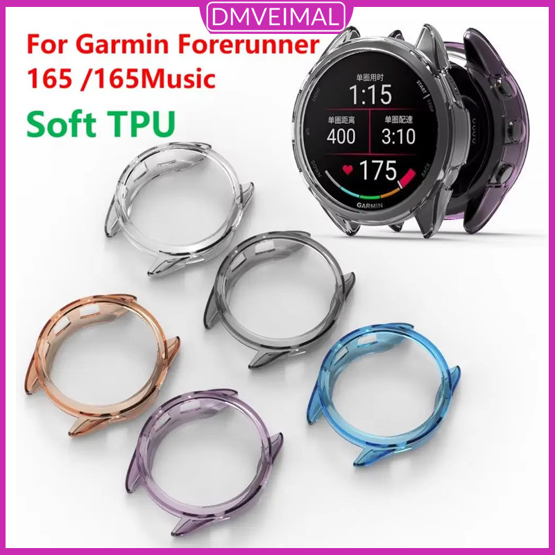 กรอบฝากกันชน TPU โปร่งใส ป้องกันหน้าจออ่อน เชลล์ป้องกัน For Smartwatch Garmin Forerunner 165/Forerunner 165 Music เคส