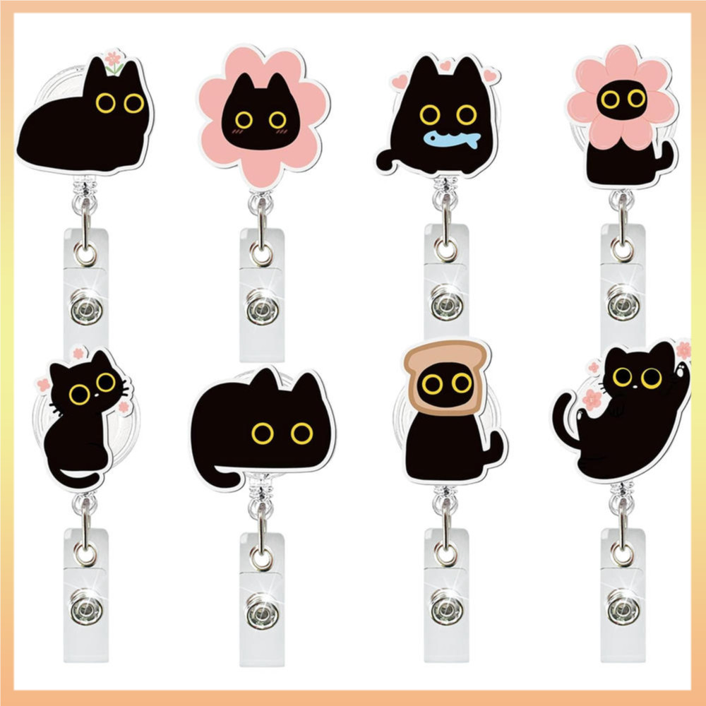 Charming Black Badge Reel Secure Retractable Badge Reel ขนาดกะทัดรัดส่วนบุคคลสําหรับบริษัทพยาบาล Office