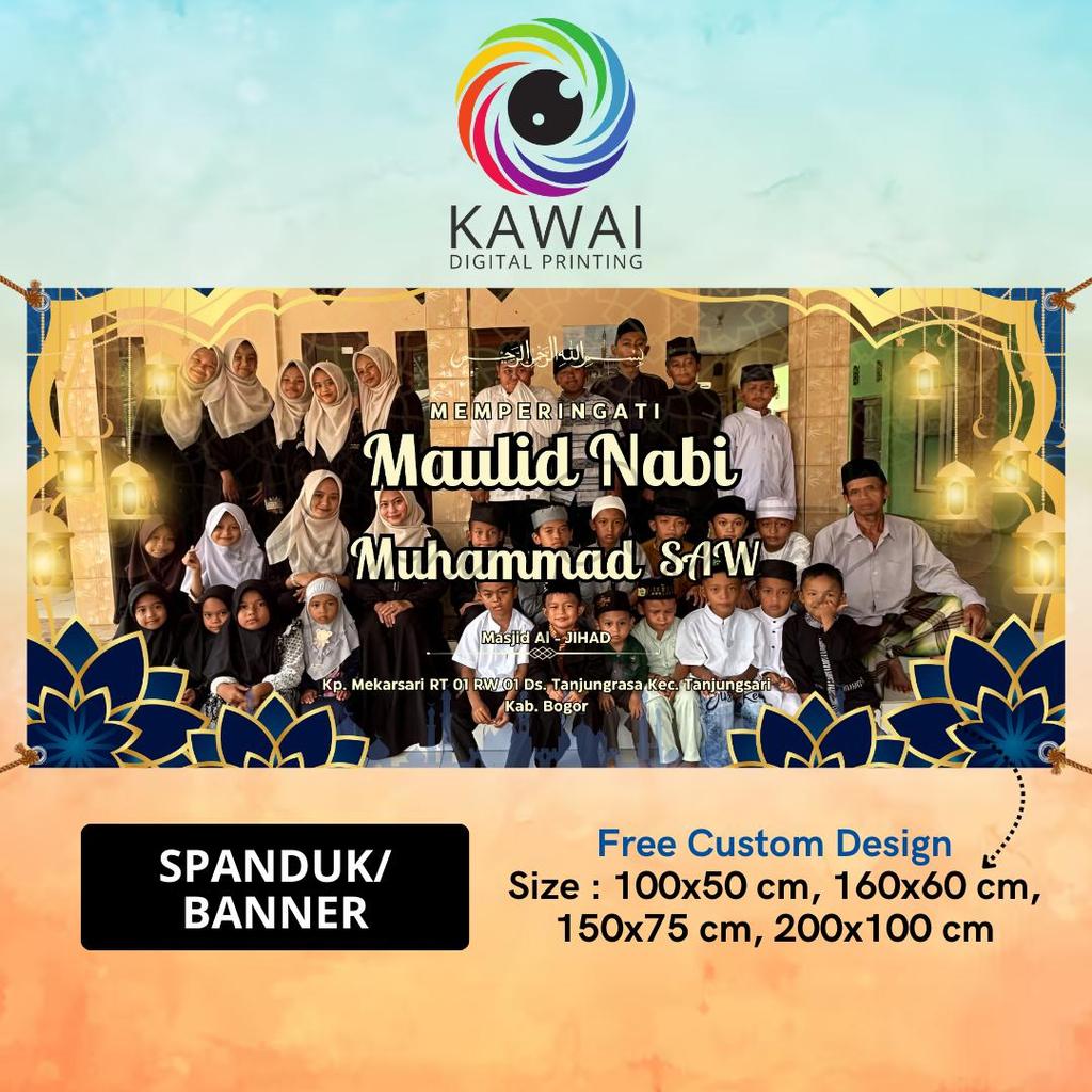 แบนเนอร์ NABI MMT ปรับปรุง Maulid ของ Prophring Muhammad สามารถปฏิเสธได้ 200x100 Cm
