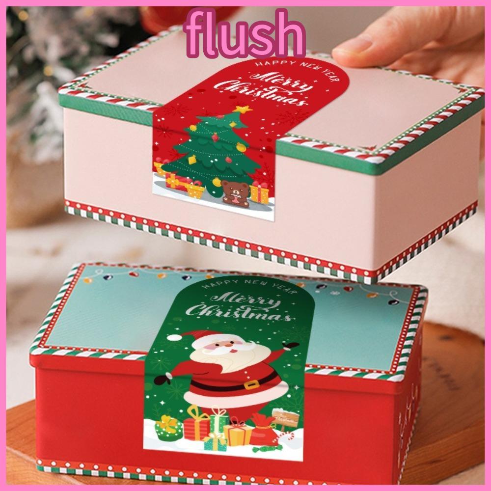 FLUSH 50 ชิ้น/แพ็ค Merry Christmas Labels, Wrapping Seal Labels Self Adhesive Gift Paper Sticker, Ha