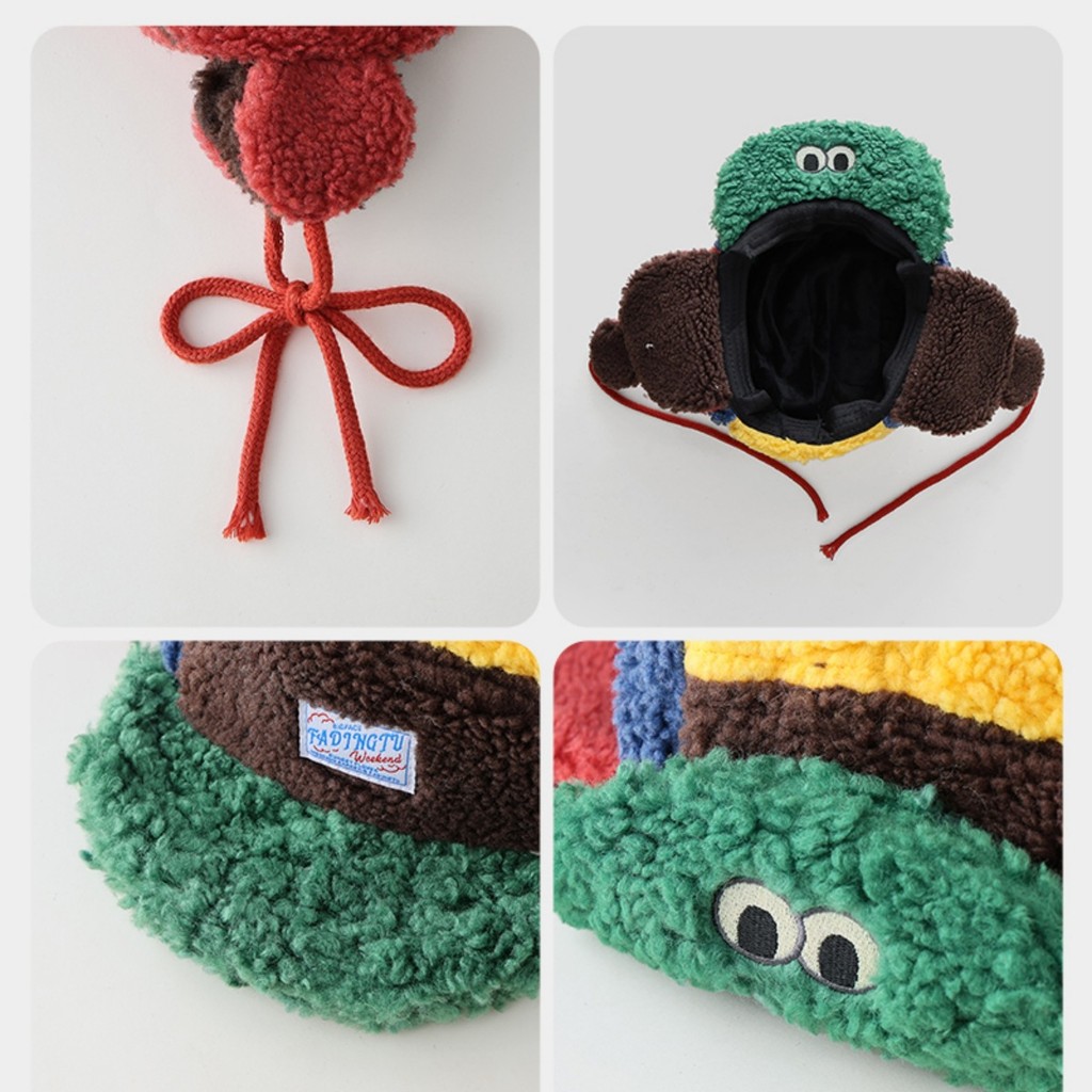 COD หมวกเนื้อแกะขนสัตว์ ออกแบบมาเพื่อกันลม ทำจากขนแกะ มีดีไซน์น่ารัก หมวกเด็ก - รูปที่ 5