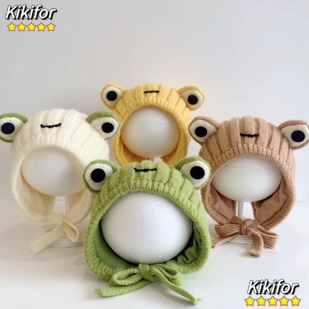 KIKIFOR Pullover Cap, Coldproof Warm Ear Protection Hat,Windproof Cute Frog Balaclava 0-3Y