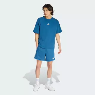 adidas ไลฟ์สไตล์ กางเกงขาสั้นผ้าตาข่าย STADIUM ผู้ชาย สีน้ำเงิน JZ6855
