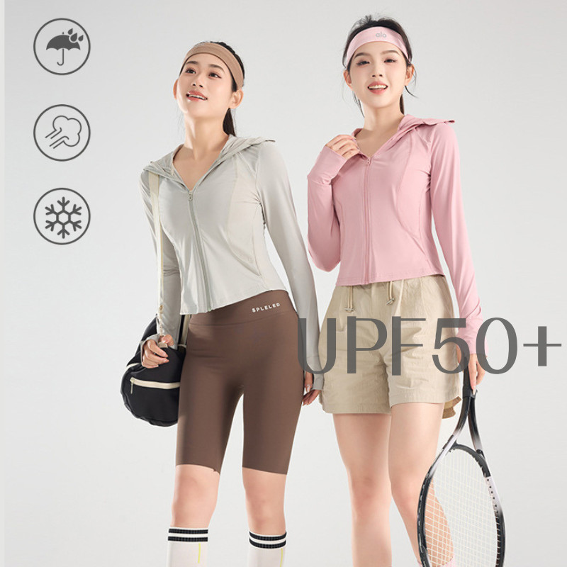 🌸ราคาสุดคุ้ม🌸 เสื้อฮู้ดป้องกันรังสียูวีคุณภาพสูง UPF50+ สไตล์โยคะ ระบายอากาศได้ดีเยี่ยม