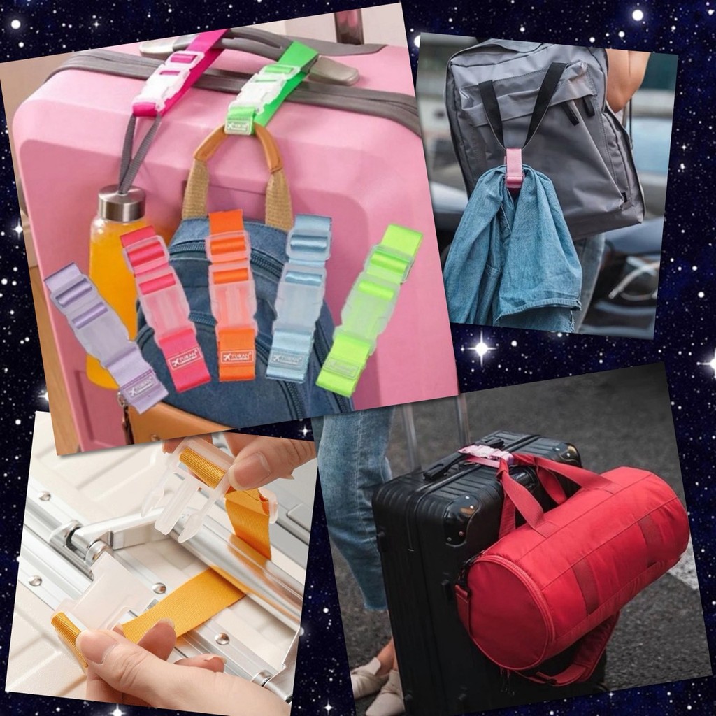 สายรัด แขวนของ กระเป๋าเดินทาง ห้อยกระเป๋า ตะขอ เข็มขัด รัดกระเป๋า ปรับได้ เก็บของ ห้อย พกพา ขึ้นเครื่องบิน รัดของ