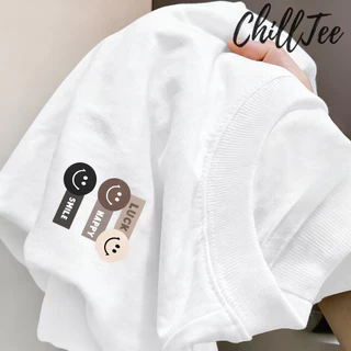 🌷ChillTee🌷เสื้อยืดคอกลม เสื้อแฟชั่น แขนสั้น คอกลม ผ้าCOTTON สบายและนุ่ม พิมพ์ลาย "LUCK" ผู้ชายและผู้หญิง【COD】