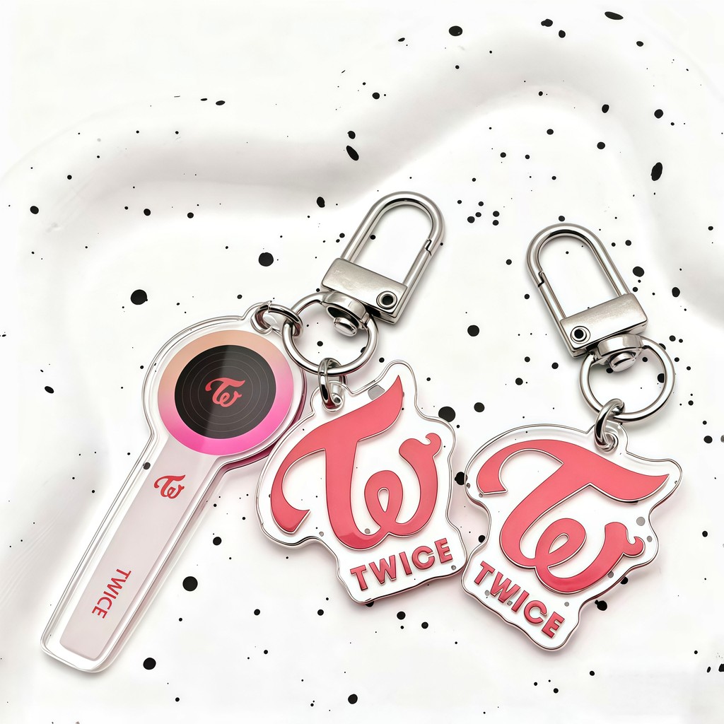 KPOP TWICE พวงกุญแจอะคริลิค Lightstick จี้พวงกุญแจเครื่องประดับกระเป๋ากุญแจรถ keyring