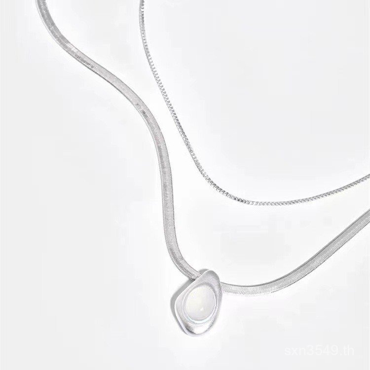 สร้อยคอนำสมัยและหรูหรา ออกแบบโดยจีน ผสมผสานอาเกตและกระดูก ในสไตล์เรียบง่ายและทันสมัย CPX8