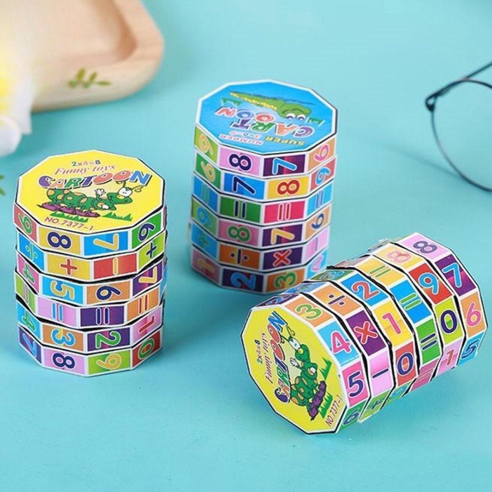 เด็กคณิตศาสตร์ Rubik Cube ของเล่นเด็กทรงกระบอกของเล่นดิจิตอล Cube Roller ของเล่นทรงกระบอก Rubik D8y2