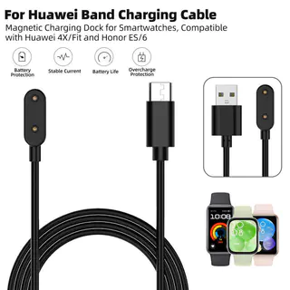 Ankndo USB Type-C Charger สําหรับ Huawei Band 10 9 8 7 6 Fit 2/3 นาฬิกาสายชาร์จ Charger Stand