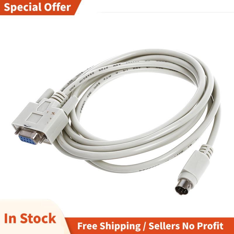 DB9P ถึง 8P Mini Din RS232 ดาวน์โหลดสายสีขาว 8.2 Ft สําหรับ PLC -EH