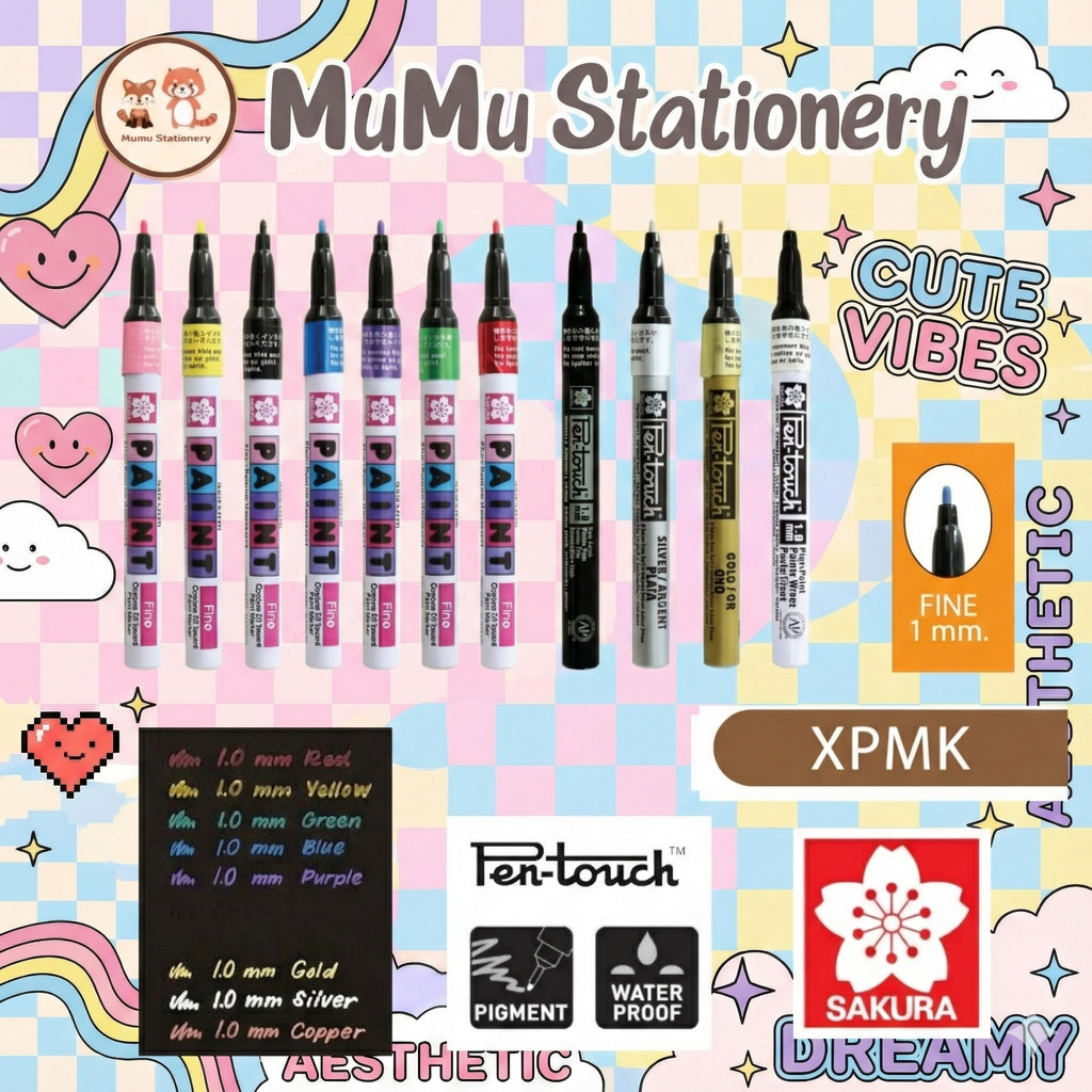 Sakura Pen‑Touch Paint Marker 1.0 มม. | ปากกาเพ้นท์หมึกพิกเมนต์ เขียนได้บนหลากพื้นผิว ไม่มีกลิ่นฉุน
