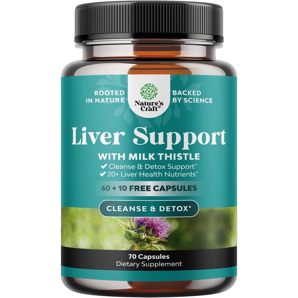Liver Cleanse Detox & Repair 70 Capsules - Herbal Liver Support Milk Thistle Supplement - Silymarin 