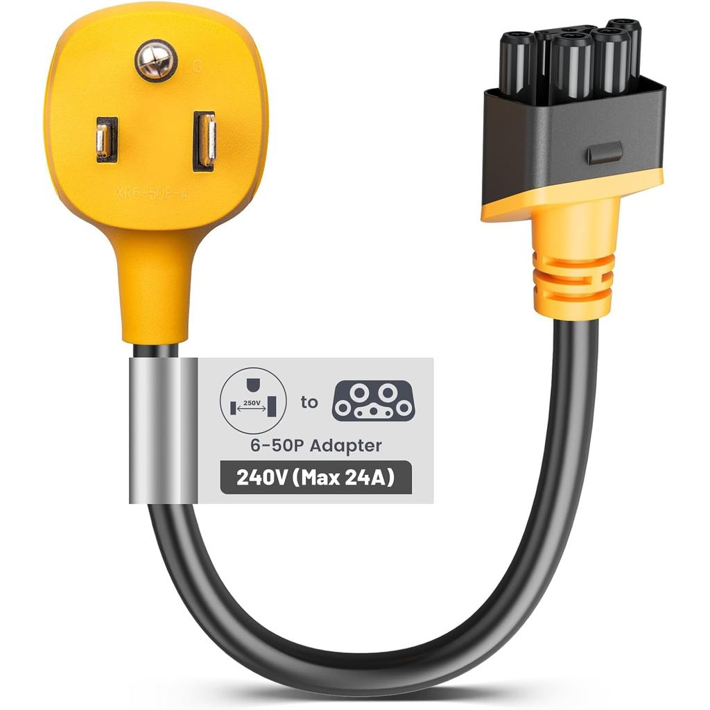 MECMO NEMA 6-50 อะแดปเตอร์สําหรับ Tesla Gen 2 Mobile Charger, 32 Amp 240V, NEMA 6-50P สําหรับ Tesla 