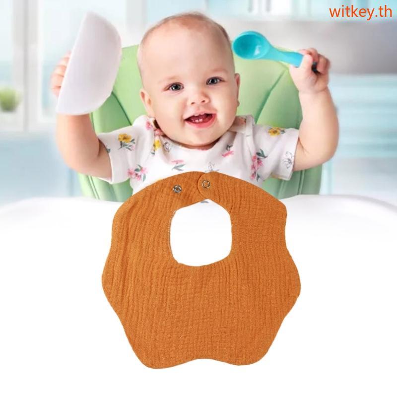WIT Baby Bib Crepe-ผ้าฝ้าย Bib Feeding Bib ผ้าพันคอคอ Burp ผ้าทารกแรกเกิด