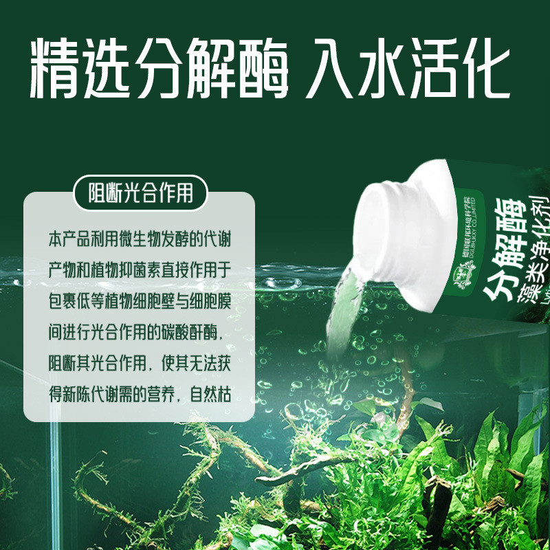 Decomistoration Enzyme Algae Purifier Fish Tank Algae Moss Remover Moss Black Hair Algae Removal Alg