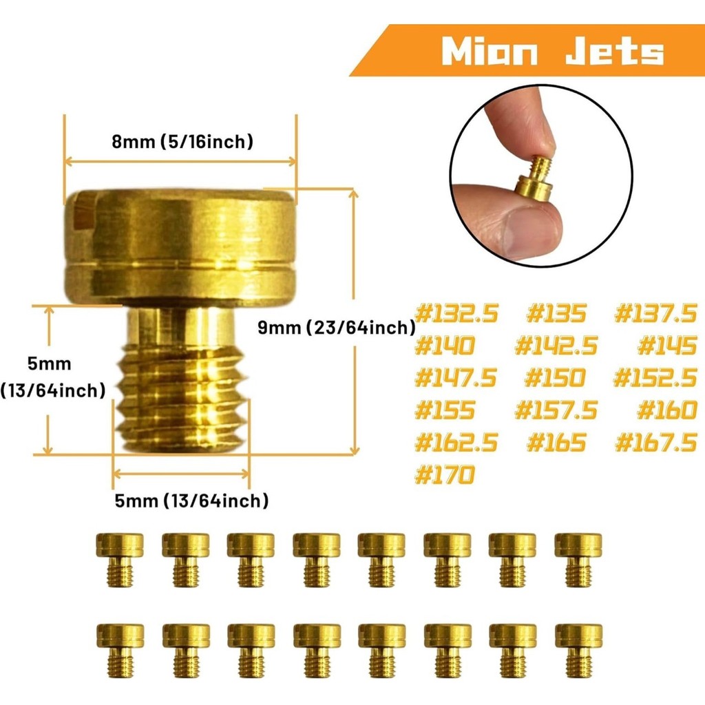 16 VM22 VM24 VM26 125cc~250cc ชุดหัวฉีดคาร์บูเรเตอร์พร้อมแปรงทําความสะอาด