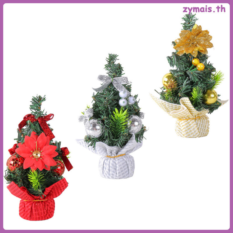🎄🎅3 ชิ้นเคาน์เตอร์ Xmas Tree Holiday Desktop Mini สําหรับห้องนอน Minature ตกแต่ง zymais