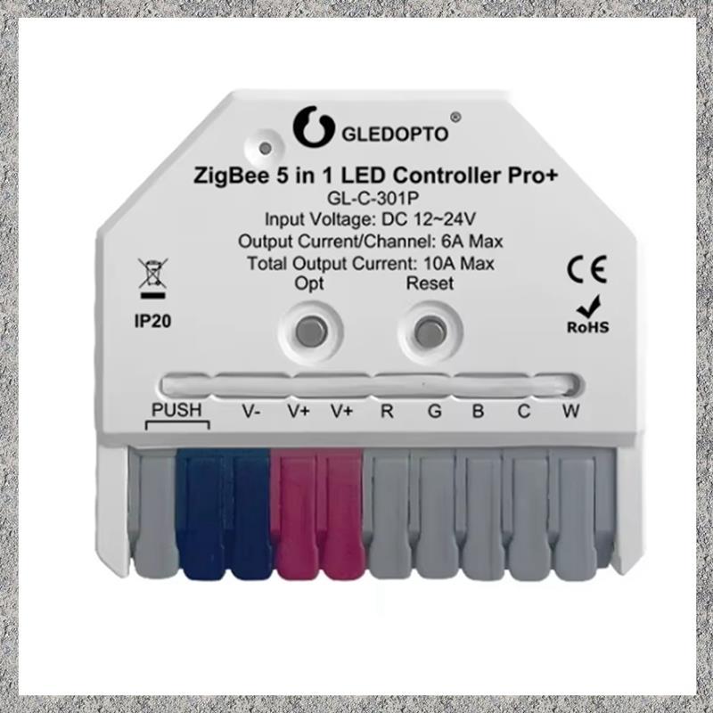 -C-301P ZigBee3.0 Pro + Ultra Mini 5 in 1 LED Strip Controller APP ควบคุมเสียงสําหรับ RGBCCT RGBW WW