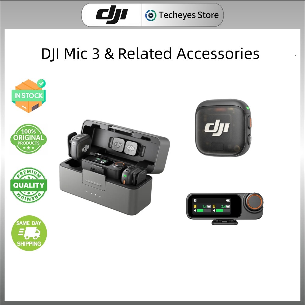 อุปกรณ์เสริม DJI Mic 3-เคสชาร์จ, ตัวส่งสัญญาณไมค์ 3, ตัวรับไมค์ 3 | Must-Have Compatible Gear สําหรั