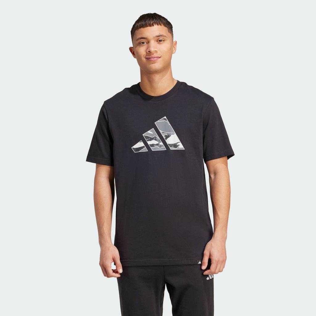 adidas Lifestyle Camo Logo Graphic Tee Men Black JM6381