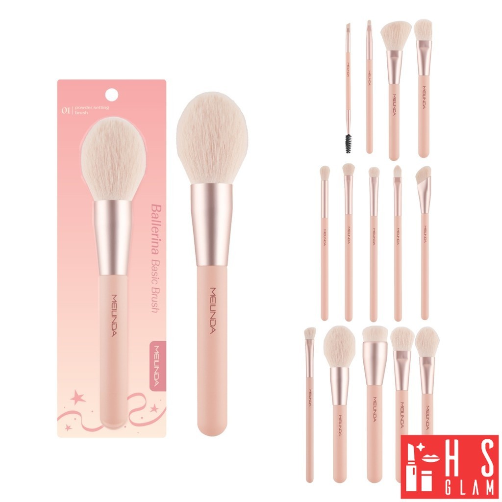 MEILINDA Ballerina Basic Brush เมลินดา แปรงแต่งหน้า ขนนุ่ม ใช้งานง่าย เกลี่ยง่าย มี 14 เบอร์