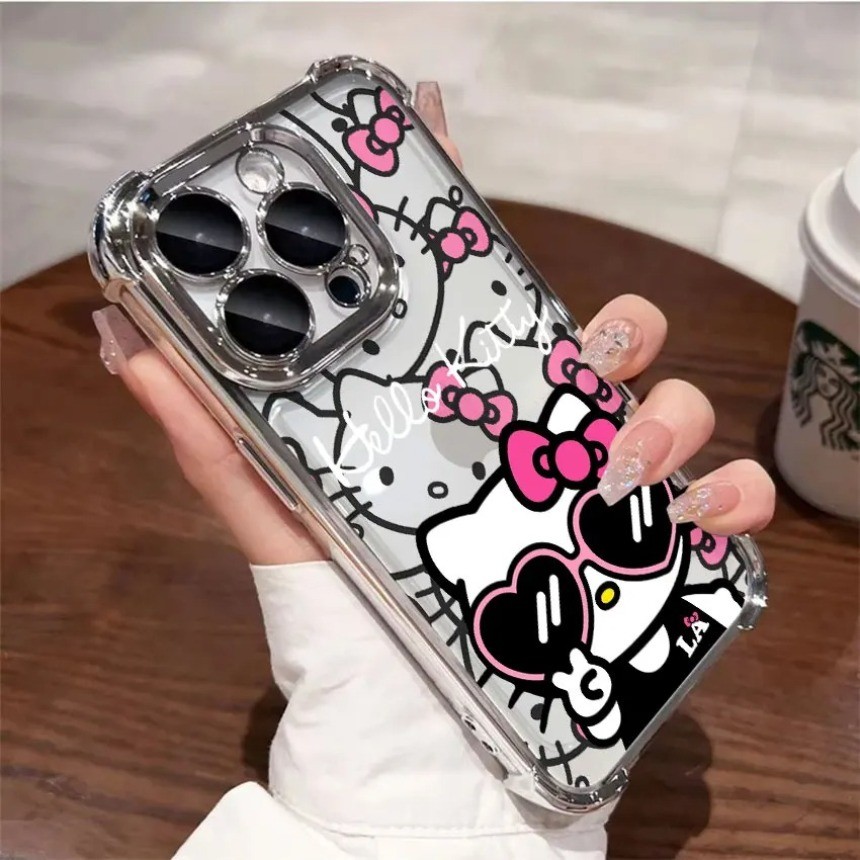 สําหรับVivo Y31 Y21D Y35 Y76 Y77 Y78 Y36 Y27S Y18 Y28 Y29 Y04 Y29S Y400 Proเคสโทรศัพท์สี่มุมถุงลมนิรภัยAnti fall soft Kawaii Hello Kitty Cat Cover ราคา ถูกที่สุด ดีลบีเคเค แกลเลอรีภาพที่ 2
