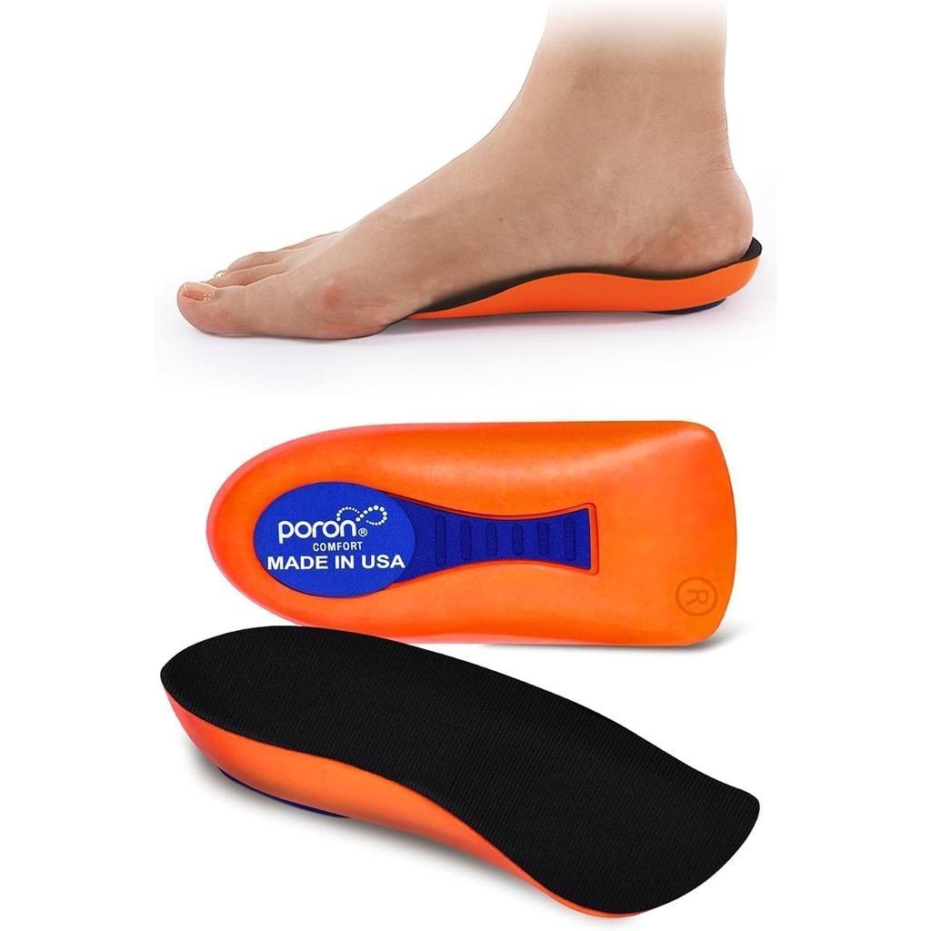 Heel Cup [Poron - Made in USA] Plantar Fasciitis Insert for Men Women Heel Insoles for Heel Pain and