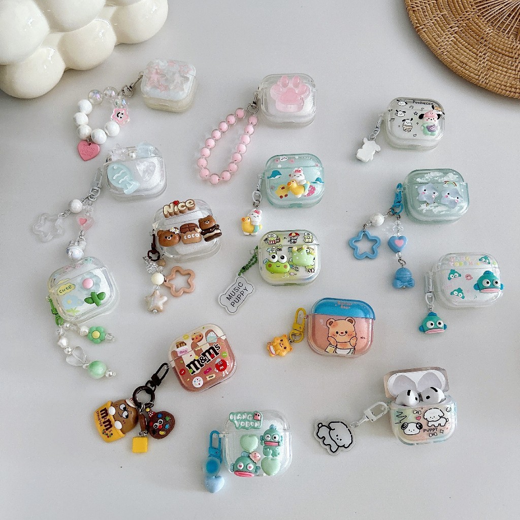 เคสหูฟัง Airpods4 เคสใสการ์ตูนนูน Airpods เคสหูฟังบลูทูธ เคสหูฟังไร้สาย pro pro2 เเถมห่วงคล้อง gen g