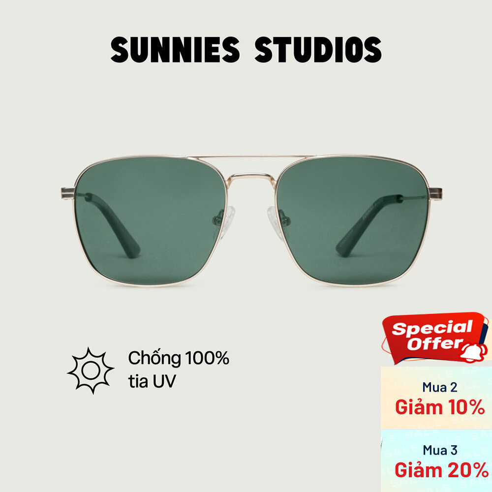 SUNNIES STUDIOS - แว่นกันแดดโพลาไรซ์นักบิน Val White Gold Pond - 60335P-2