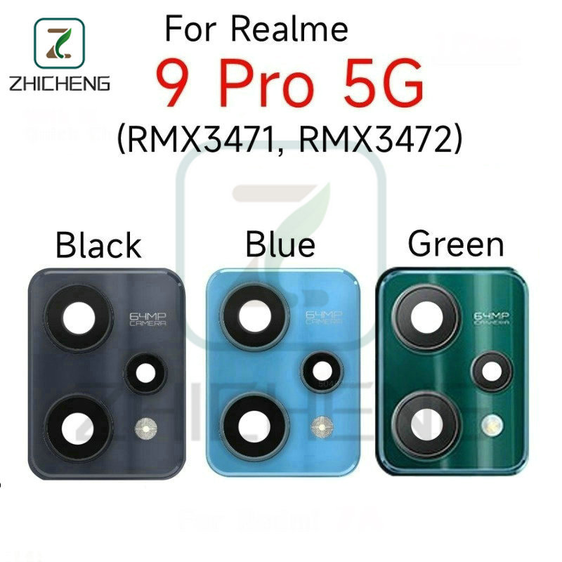 สําหรับ Realme 9 Pro 5G RMX3471 RMX3472 เลนส์กล้องด้านหลังพร้อมกรอบ Bezel เปลี่ยน