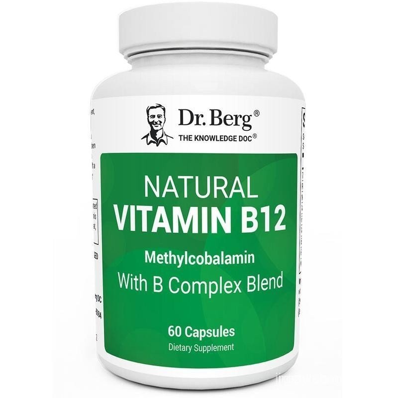 วิตามินธรรมชาติ B12 - 1000 mcg ของ Methylcobalamin - พร้อม B complex และ Magnesium – 60 แคปซูล