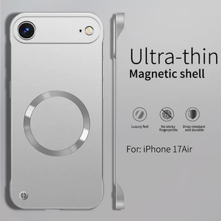 สีเมทัลลิค UltraThin สําหรับเคสแม่เหล็กสําหรับ iPhone 17 Air 16 15 14 13 12 Pro Max Plus Frameless Cooling PC Hard Cover
