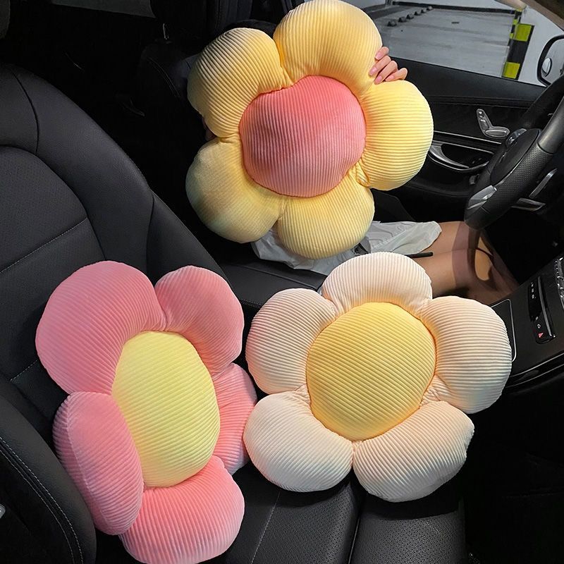 Automotive Waist Cushion Cute Car Cushion Waist Pad Car Seat Backrest Waist Support Cartoon Daisy Fo