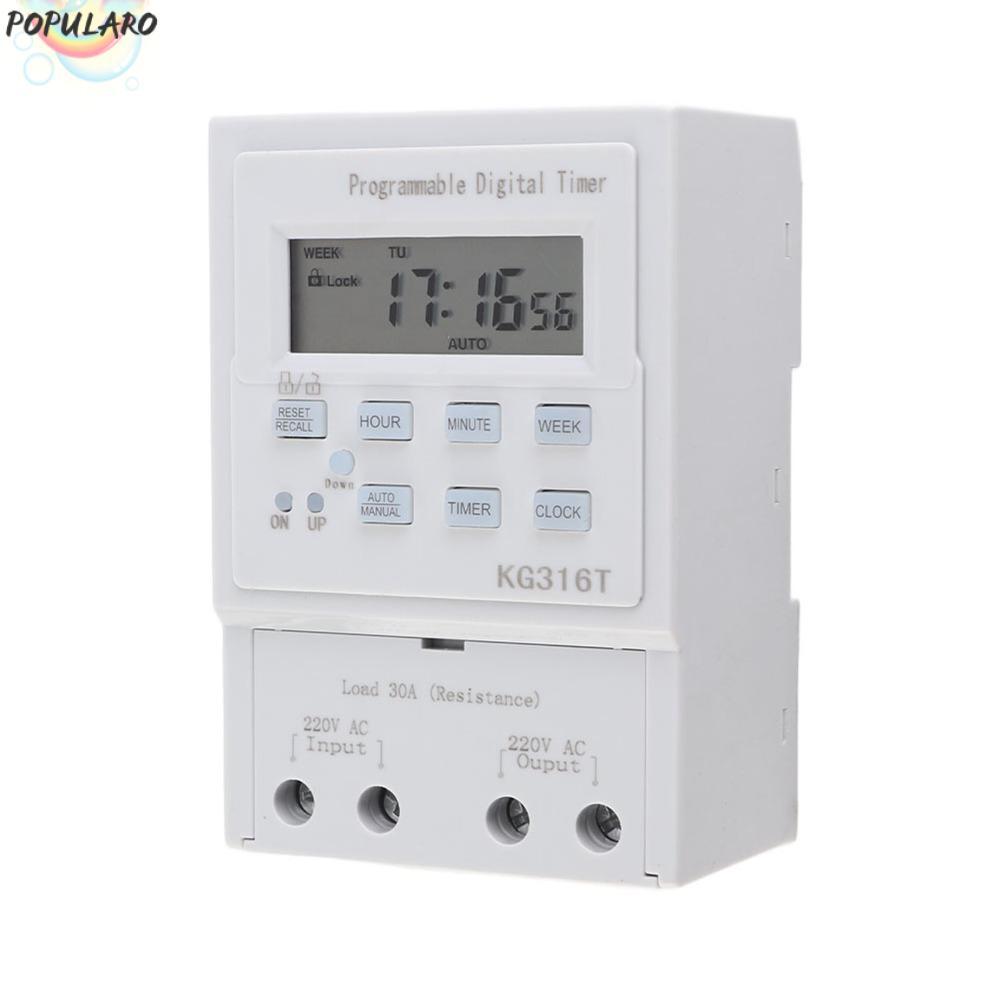 POPULARO โปรแกรมจับเวลา, AC 220V 30A Digital Timer Switch, บ้านอัจฉริยะพร้อมจอแสดงผล LCD 1W Power 1M