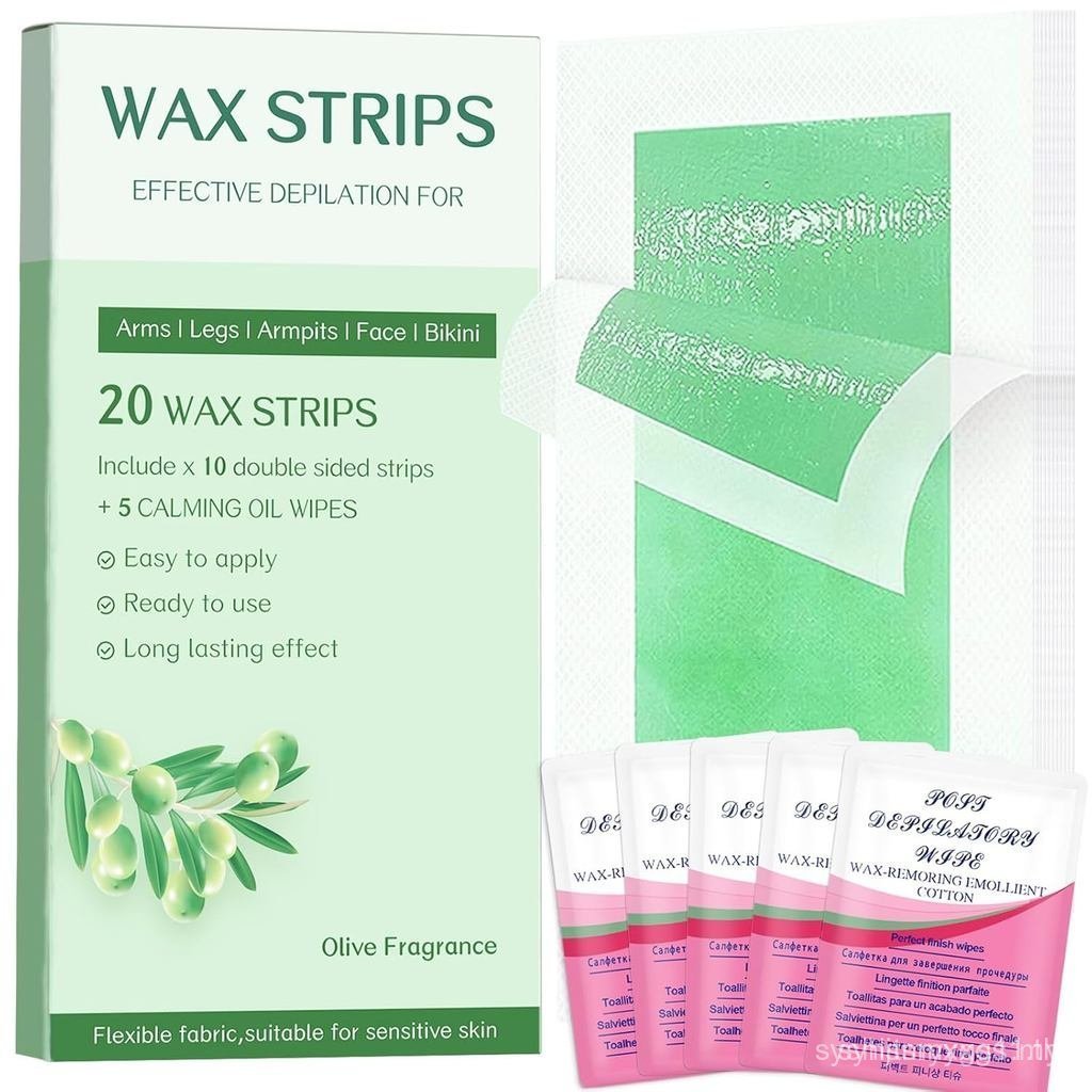 Body Waxing Strips - 98% Natural Hypoallergenic, Wax Strips for Hair Removal, All Skin Types, Face, 