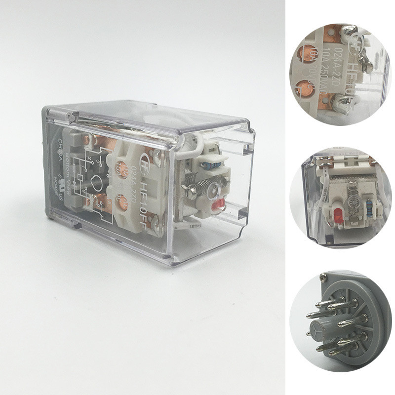 พร้อมสต็อก Xiamen Hongfa JQX-10FF AC Small Power รีเลย์ระดับกลาง HF10FF 024A-2ZD