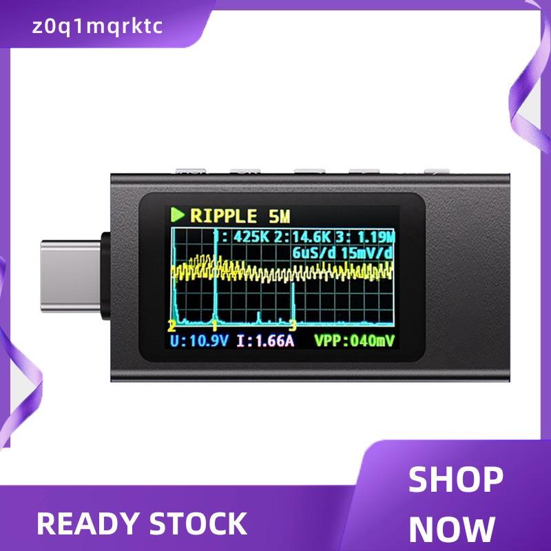 z0q1mqrktc KWS-X1 Power Meter Type-C Tester มัลติฟังก์ชั่นดิจิตอลจอแสดงผล DC แรงดันไฟฟ้าแอมป์มิเตอร์