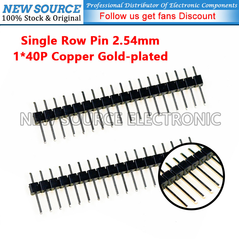 [1 ชิ้น] แถวเดี่ยว Pin Pitch 2.54 มม.1*40P ทองแดง Gold-plated 0.8U 1U 3U Connector แหล่งใหม่