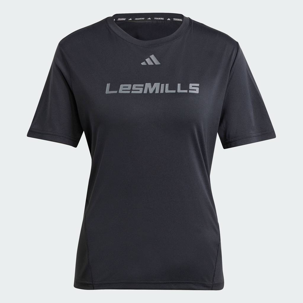 adidas Gym & Training เสื้อยืดพิมพ์ลาย Les Mills ผู้หญิง สีดำ IX7983