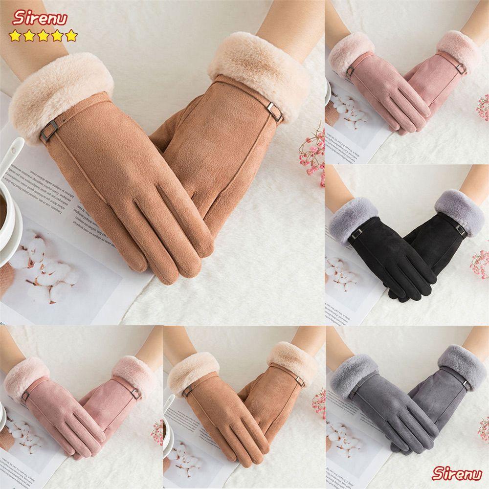 ถุงมือแบบปิดปลายนิ้วลายทางแคชเมียร์ กันลมและเหมาะสำหรับขับรถหรือนอกสถานที่ในอากาศหนาว