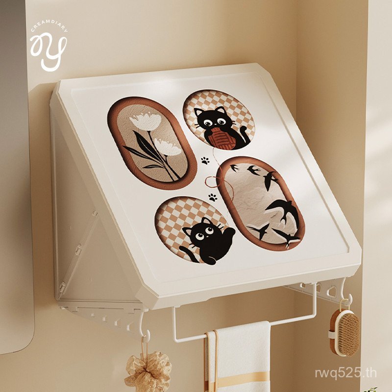 สิ่งประดิษฐ์ร้อนขายพับยุคกลางห้องน้ําชั้นวางห้องน้ําเจาะฟรีภาพจิตรกรรมฝาผนังกล่องเก็บเสื้อผ้า bz5ที