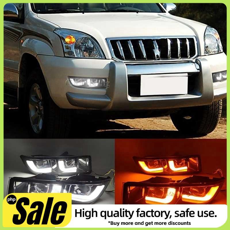 ไฟตัดหมอกไฟวิ่งกลางวันไฟเลี้ยวสําหรับ Prado 120 GRJ120 TRJ120 FJ120 LC120 LED DRL รถสําหรับ Prado