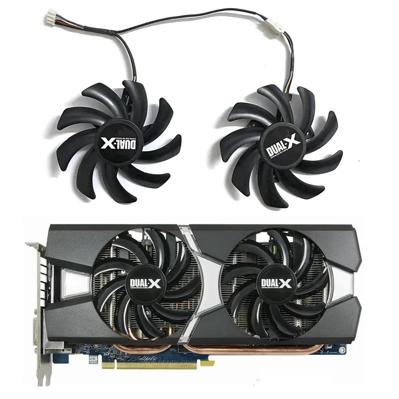 ยี่ห้อใหม่ 85 มม.4PIN DC 12V 0.35A FDC10H12D9-C FDC10H12S9-C เหมาะสําหรับ Sapphire R9 280X 285 Plati