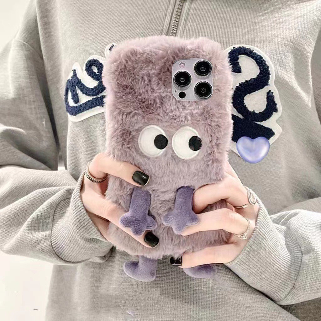 SAMSUNG Fluffy Fuzzy Plushเคสโทรศัพท์สําหรับSamsung A57 A37 A17 A56 A36 A26 A16 A55 A07 A35 A25 A15 