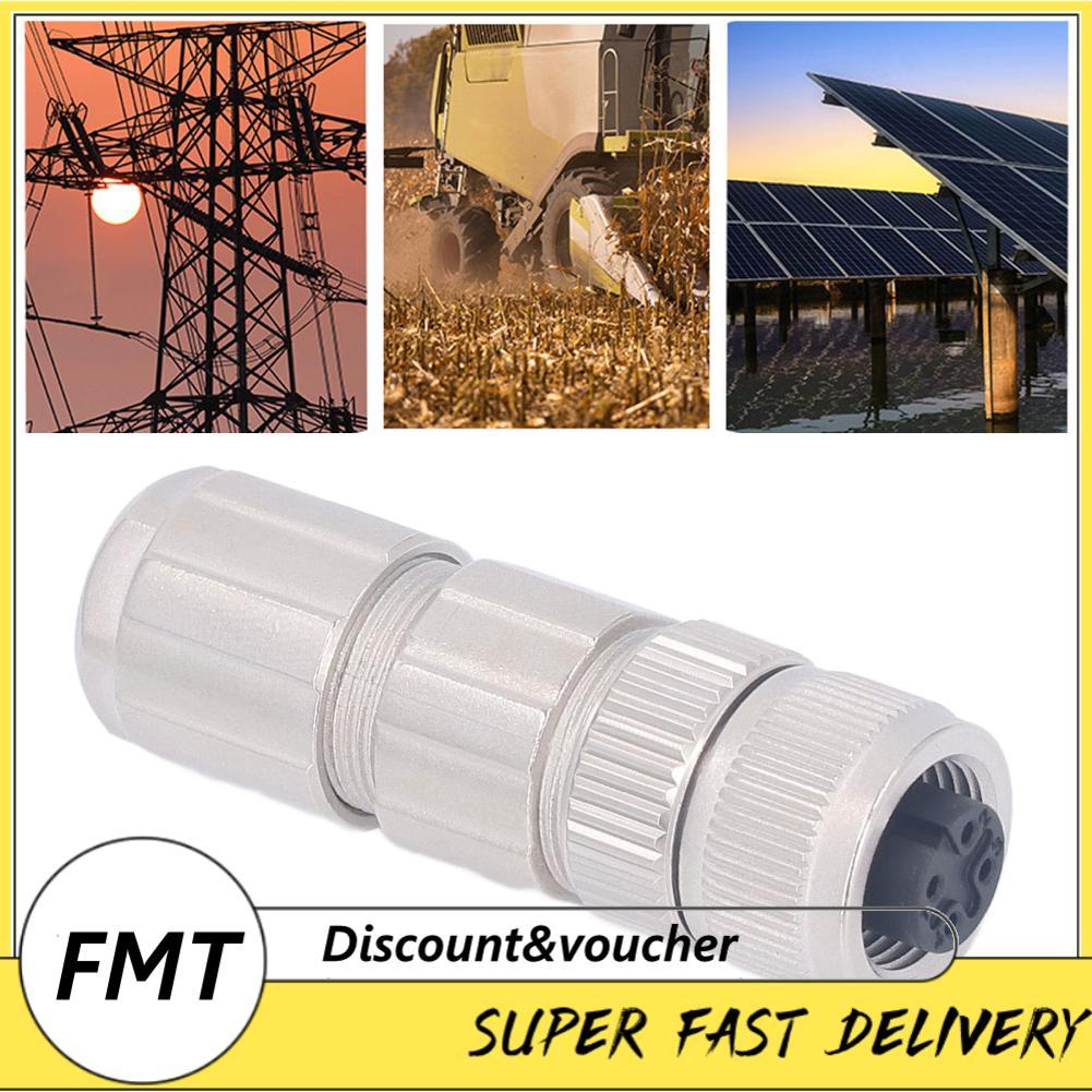 Freemarket Freemarket M12 Connector การบินตรงประเภทสารหน่วงไฟ AC50V DC60V IP67 กันน้ำสำหรับอิเล็กทรอ