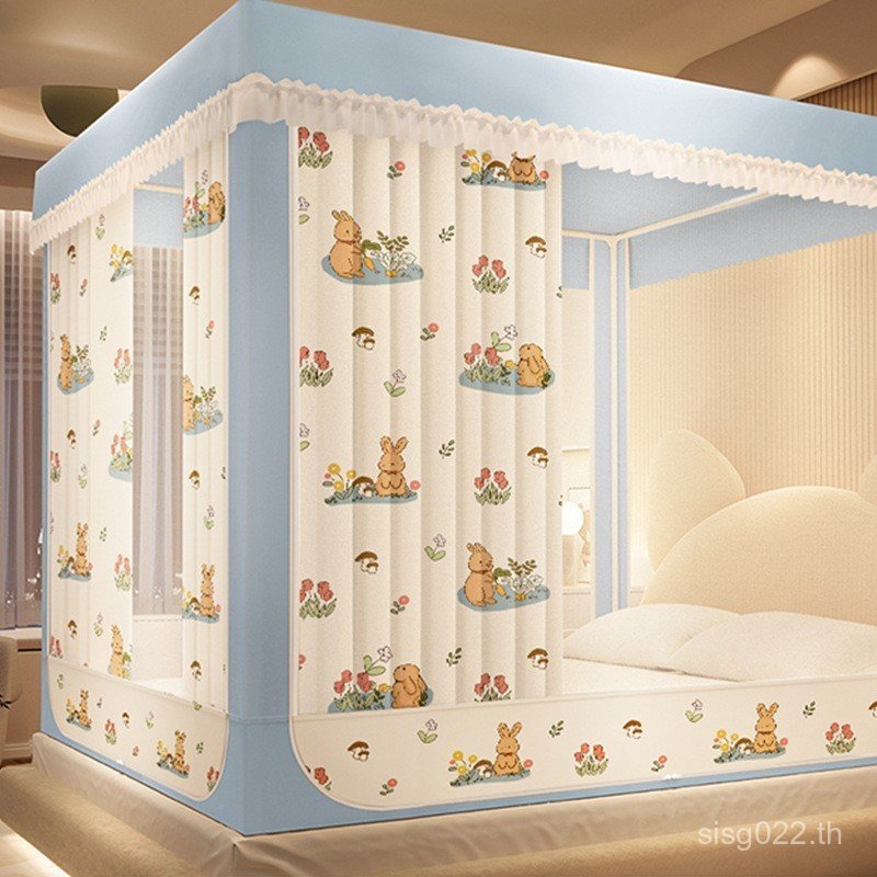 ผ้าม่าน มุ้งกันยุงลูกไม้สไตล์ใหม่ Yurt 2025 Blackout Square Net Shock-proof ในครัวเรือนห้องนอนเด็กสไ